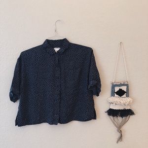 Cooperative Crop Button Blouse